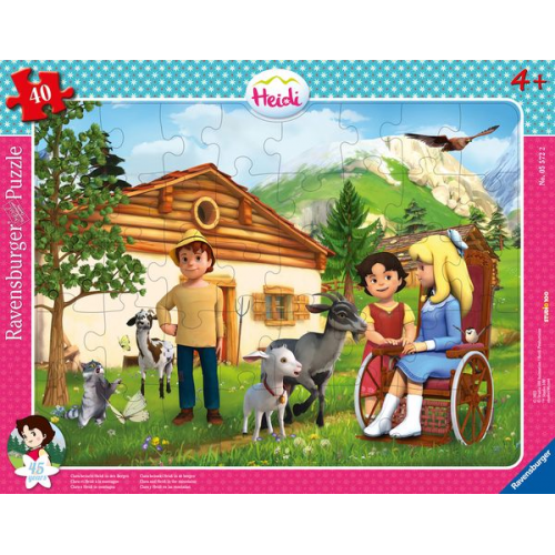 Rahmenpuzzle Ravensburger Clara besucht Heidi in den Bergen 40 Teile