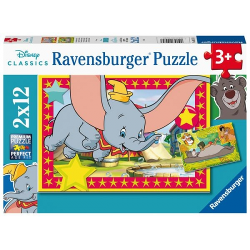 Puzzle Ravensburger Dumbo: Das Abenteuer ruft! 2 X 12 Teile