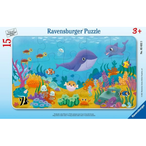 Rahmenpuzzle Ravensburger Tierkinder unter Wasser 15 Teile