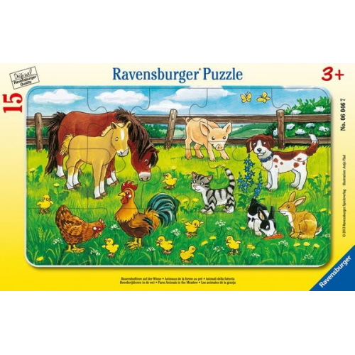 Ravensburger Bauernhoftiere auf der Wiese, Rahmenpuzzle