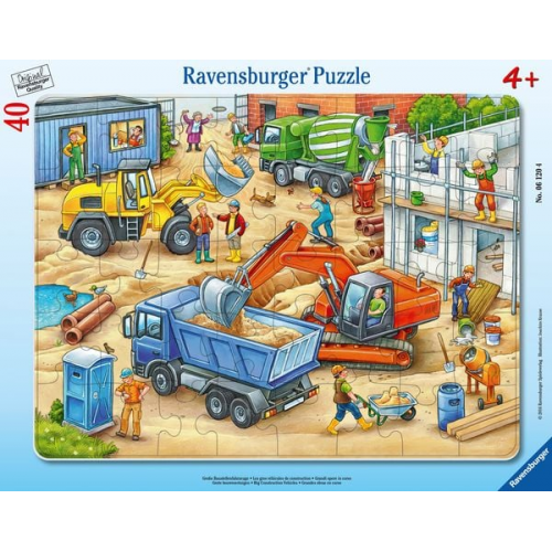 Rahmenpuzzle Ravensburger Große Baustellenfahrzeuge 40 Teile