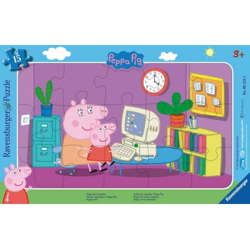 Rahmenpuzzle Ravensburger PP: Peppa am Computer 15 Teile