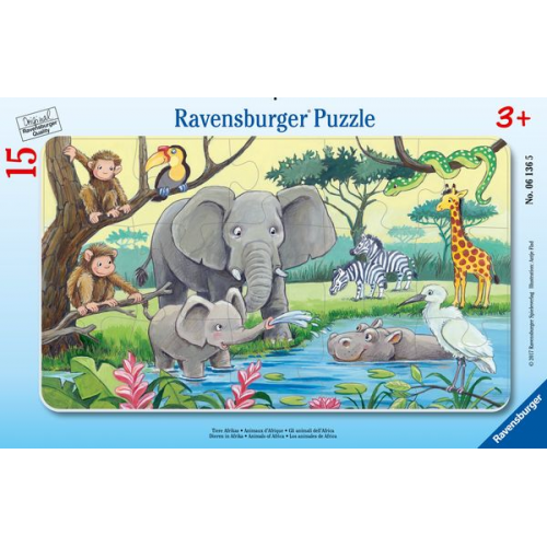 Rahmenpuzzle Ravensburger Tiere Afrikas 15 Teile