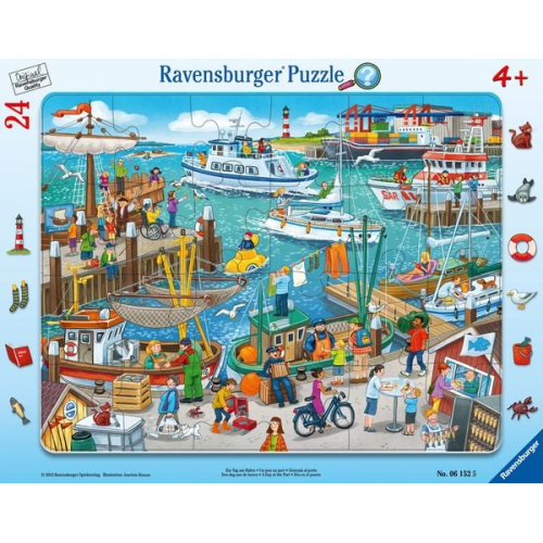 Rahmenpuzzle Ravensburger Ein Tag am Hafen 24 Teile