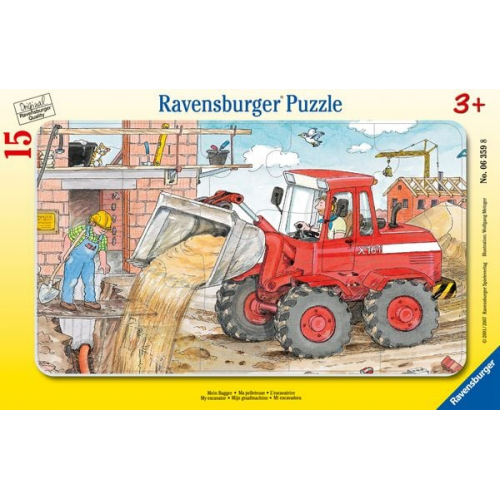 Rahmenpuzzle Ravensburger Mein Bagger 15 Teile