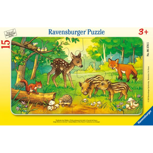 Rahmenpuzzle Ravensburger Tierkinder des Waldes 15 Teile