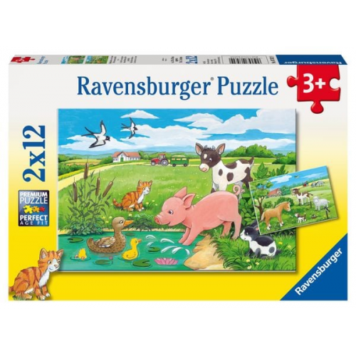 Puzzle Ravensburger Tierkinder auf dem Land 2 X 12 Teile