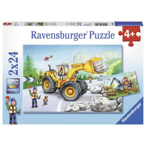 Puzzle Ravensburger Bagger und Waldtraktor 2 X 24 Teile