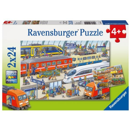 Puzzle Ravensburger Trubel am Bahnhof 2 X 24 Teile