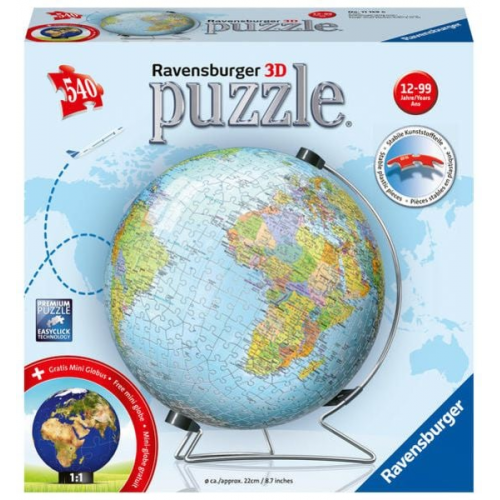 3D Puzzle Ravensburger Globus in deutscher Sprache 540 Teile