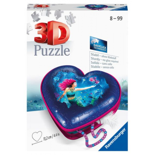 Ravensburger - 3D Puzzle - Herzschatulle - Bezaubernde Meerjungfrauen, 54 Teile