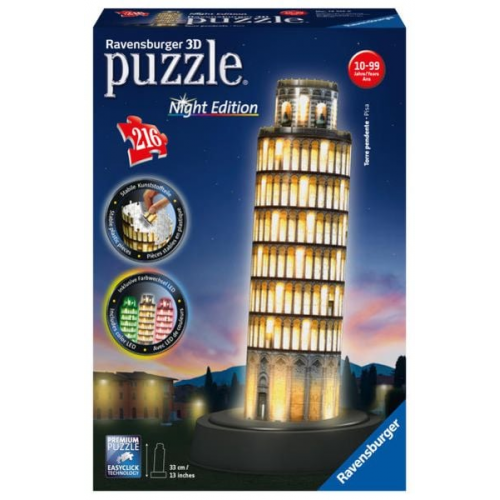 3D Puzzle Ravensburger Schiefer Turm von Pisa bei Nacht 216 Teile