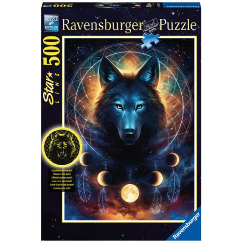 Puzzle Ravensburger Leuchtender Wolf Starline 500 Teile