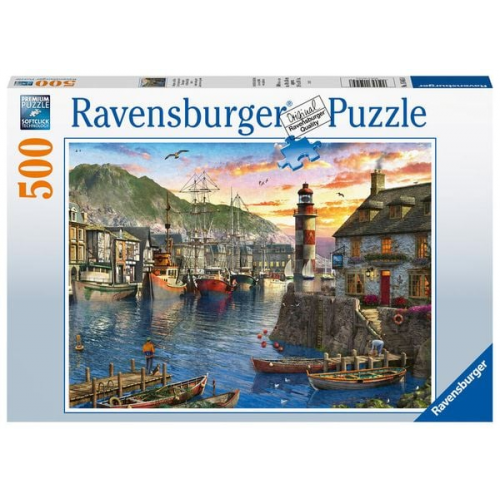 Puzzle Ravensburger Morgens am Hafen 500 Teile