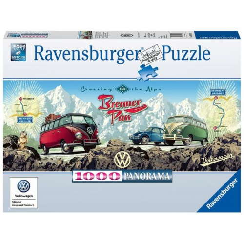 Puzzle Ravensburger Mit dem VW Bulli über den Brenner 1000 Teile