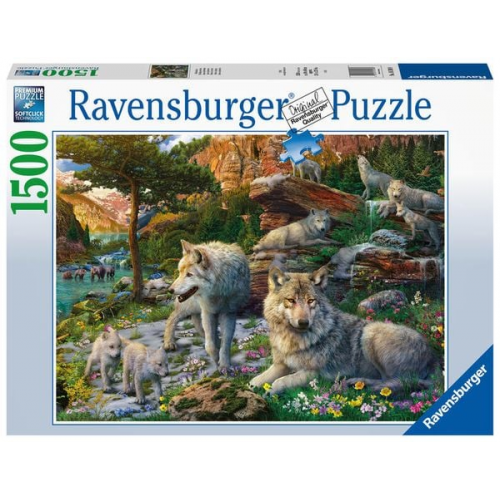 Puzzle Ravensburger Wolfsrudel im Frühlingserwachen 1500 Teile