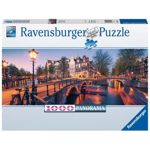 Puzzle Ravensburger Abend in Amsterdam Panorama 1000 Teile