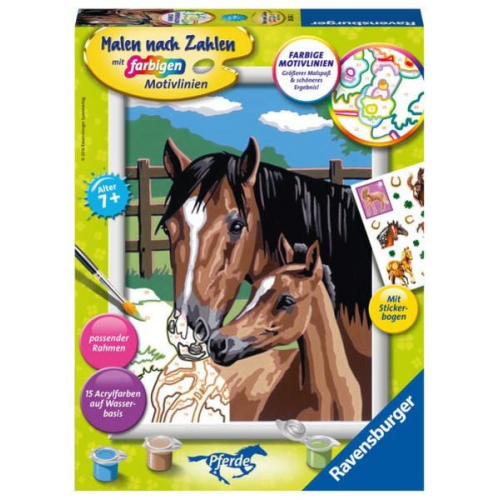 Ravensburger Malen nach Zahlen, Pferd mit Fohlen