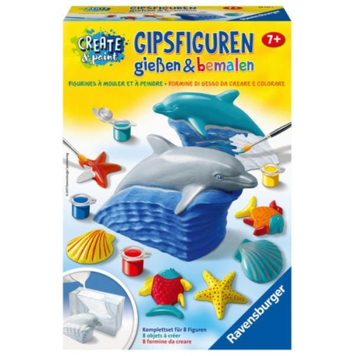 Ravensburger Create & Paint - Delfin - Gipsfiguren gießen & bemalen