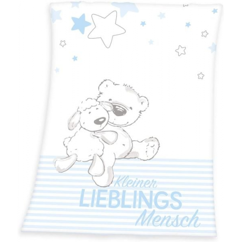 Herding 1440212014 - Lieblingsmensch, Decke, Polyester, blau, 75x100 cm