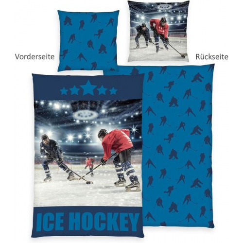 Herding 4459413050 - Young Collection Bettwäsche Eishockey, Baumwolle/Renforcé, 80x80/135x200 cm