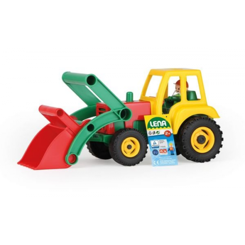 LENA® 04361EC - Aktive, Traktor mit Spielfigur, mehrfarbig, Länge 36 cm