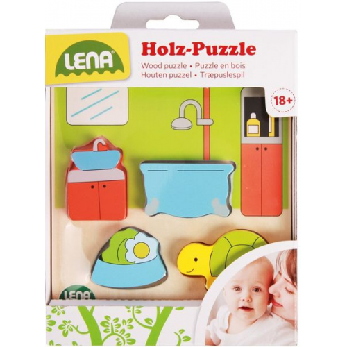 LENA® 32143 - Holz-Puzzle Bad, 4 Teile