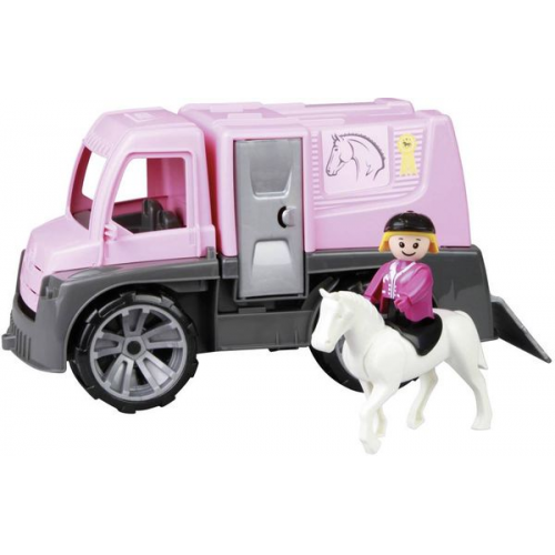 LENA® 04458EC - Truxx, Pferdetransporter mit Pferd und Spielfigur, L/B/H 29x15x16 cm