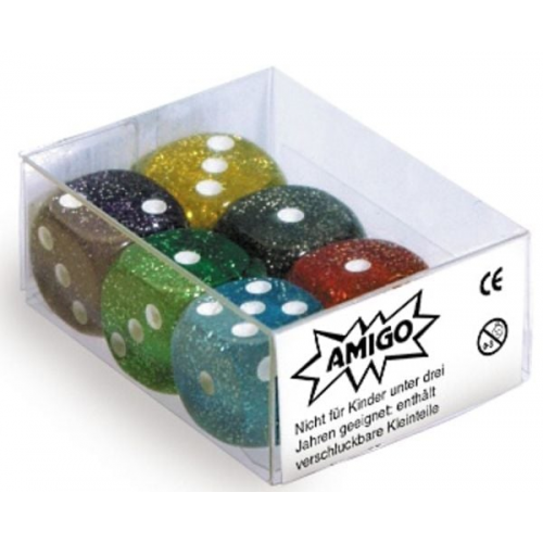 Amigo Spiele - Würfel Glitter W06 Set gemischt MBE6