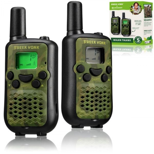 Freek Vonk 9820400 - BRESSER Walkie Talkie 2er-Set, Funkgeräte mit hoher Reichweite bis zu 6km, Frei-Hand-Funktion und Taschenlampe, grün