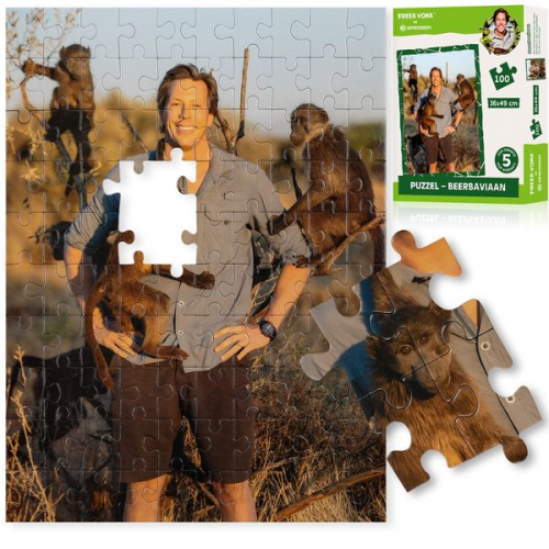 Freek Vonk 9820610 - BRESSER Kinder-Puzzle, Bärenpaviane, 100 Teile