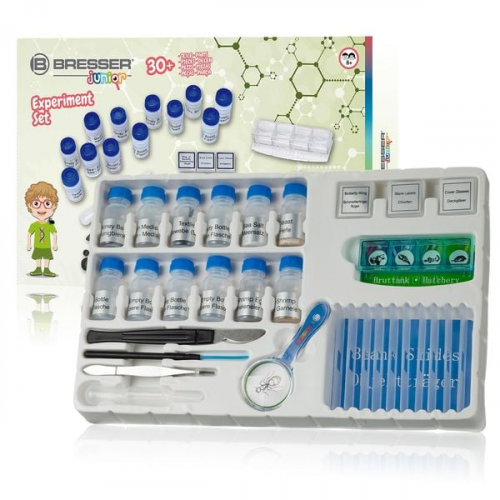 Bresser Junior 8859490 - Mikroskop Experimentier Set, 30-teilig