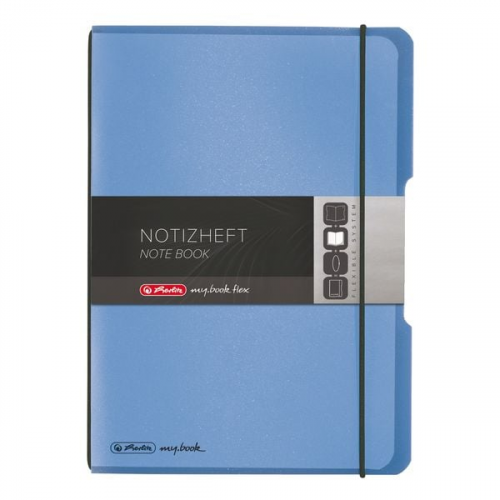 Herlitz Notizheft A5/40 kariert, blau, PP, my.book flex