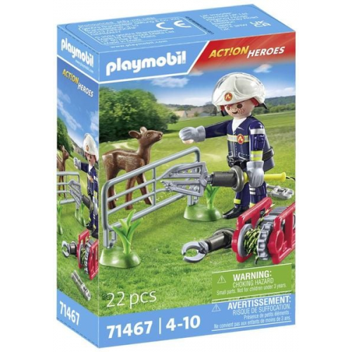 PLAYMOBIL 71467 - Action Heroes - Feuerwehr-Tierrettung