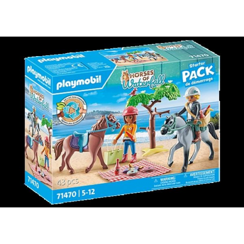 PLAYMOBIL 71470 - Horses of Waterfall - Starterpack Reitausflug an den Strand mit Amelia und Ben