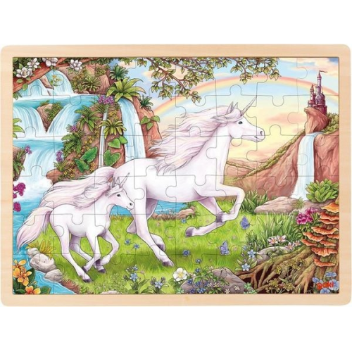 Goki 57366 - Einlegepuzzle Einhorn