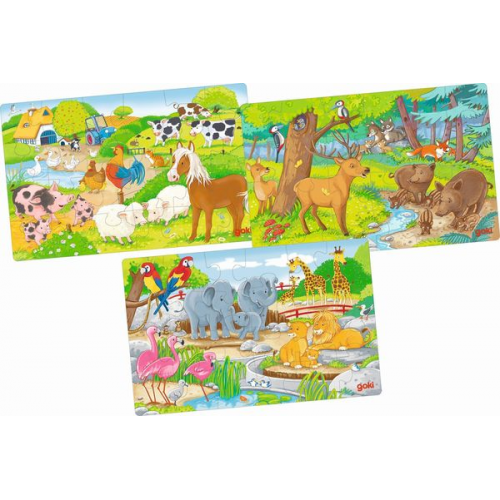 Goki 57377 - Puzzles Tiere