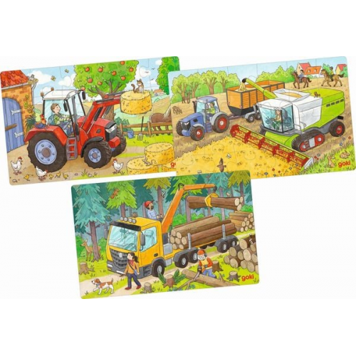 Goki 57380 - Puzzles Fahrzeuge