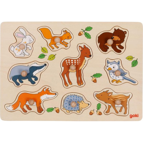 Goki 57387 - Steckpuzzle Waldtiere