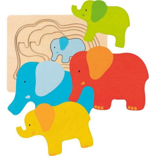 Goki 57450 - Schichtenpuzzle Elefant