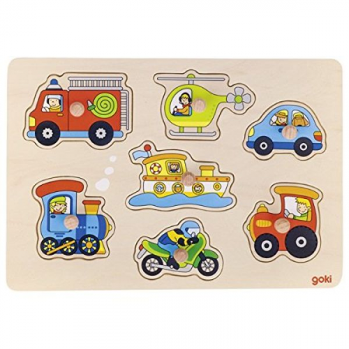 Goki 57491 - Steckpuzzle Verkehrsmittel