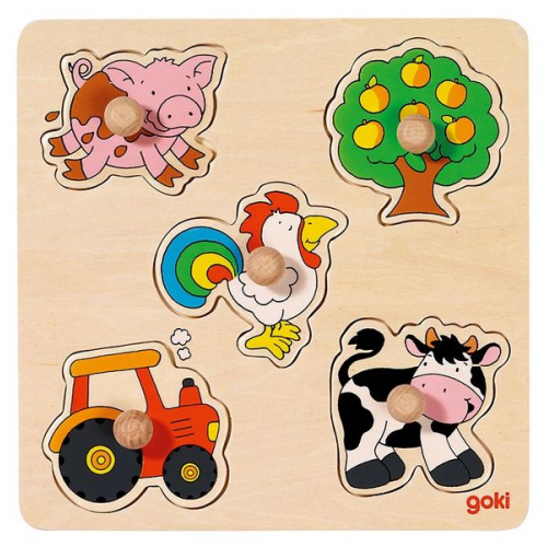 Goki 57546 - Steckpuzzle Auf dem Land, goki basic.