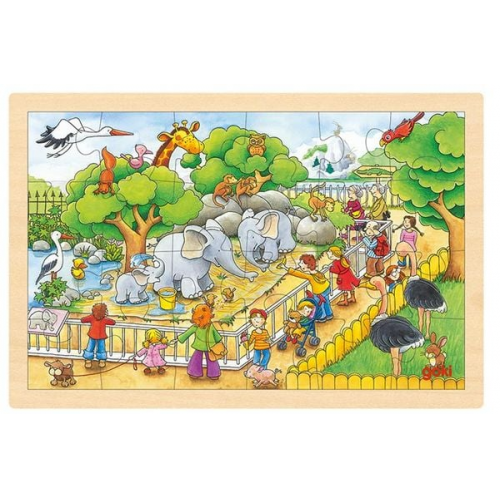 Goki 57808 - Einlegepuzzle Zoobesuch