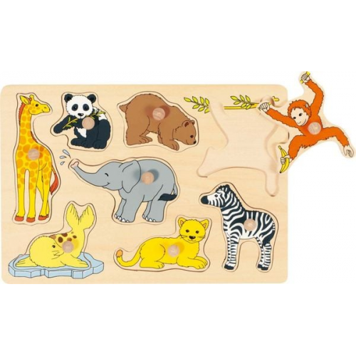 Goki 57906 - Steckpuzzle Tierkinder