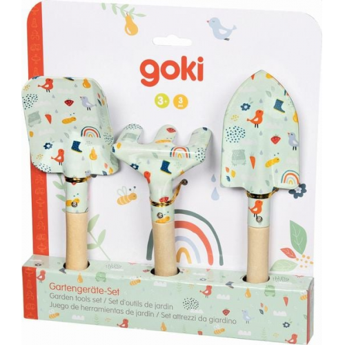 Goki 63875 - Gartengeräte-Set Frühling, 3-teilig