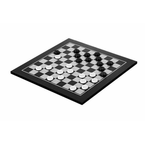 Philos 2802 - Schach-Dame-Set, schwarz/weiß, Feld 40 mm