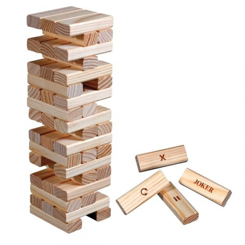 Philos 3278 - Action Tower, Holz, Wackelturm, Stapelspiel