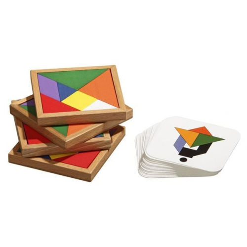 Philos 3521 - Speed Tangram für 2-4 Personen, 4 Sets mit 7 Puzzleteile