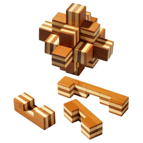 Philos 6054 - Sternpuzzle Bambus, 9 Puzzle Teile, Knobelspiel