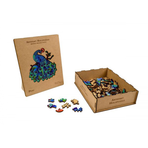 Philos 9081 - Artefakt Holzpuzzle 2in1 Pfau